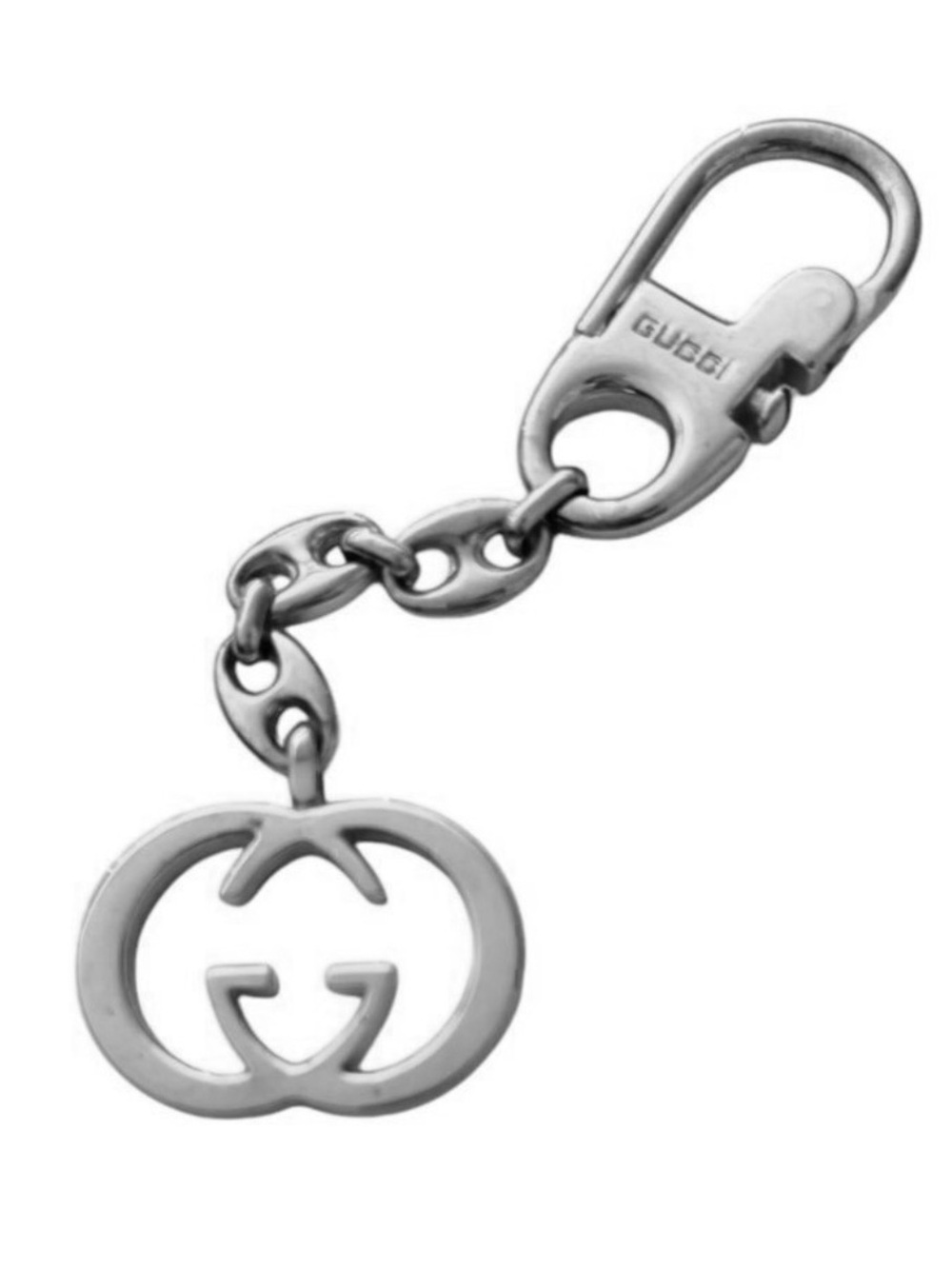 Gucci Vintage Silver Double G Lobster Clasp Charm